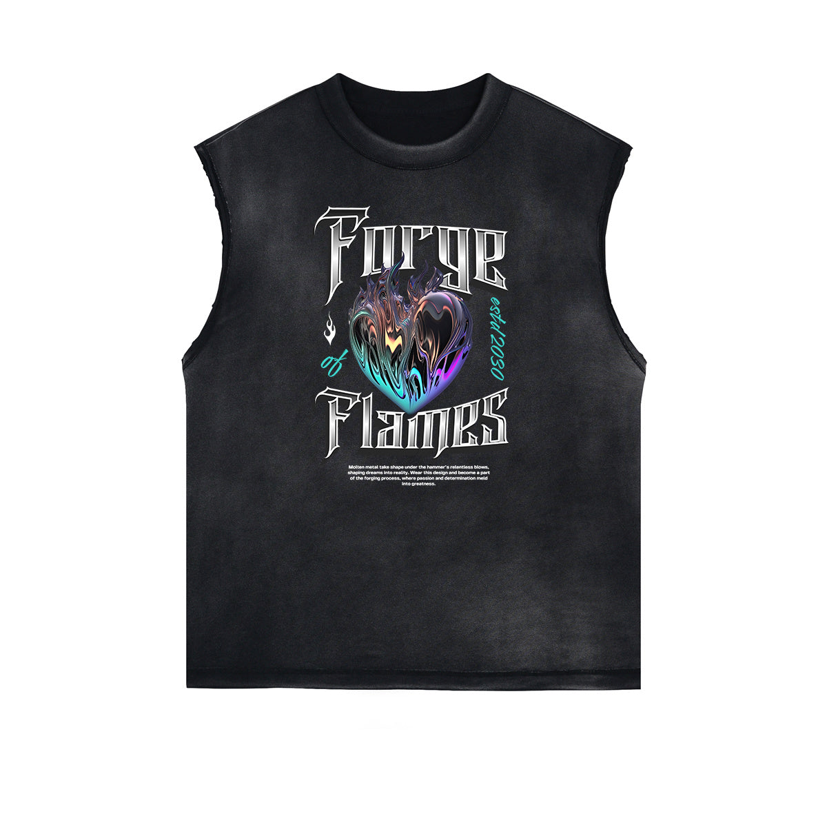 Sleeveless Chrome Y2K Streetwear Graphic Tee