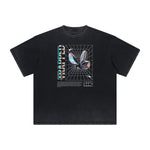 Distressed Chrome Y2K Streetwear Graphic Tee