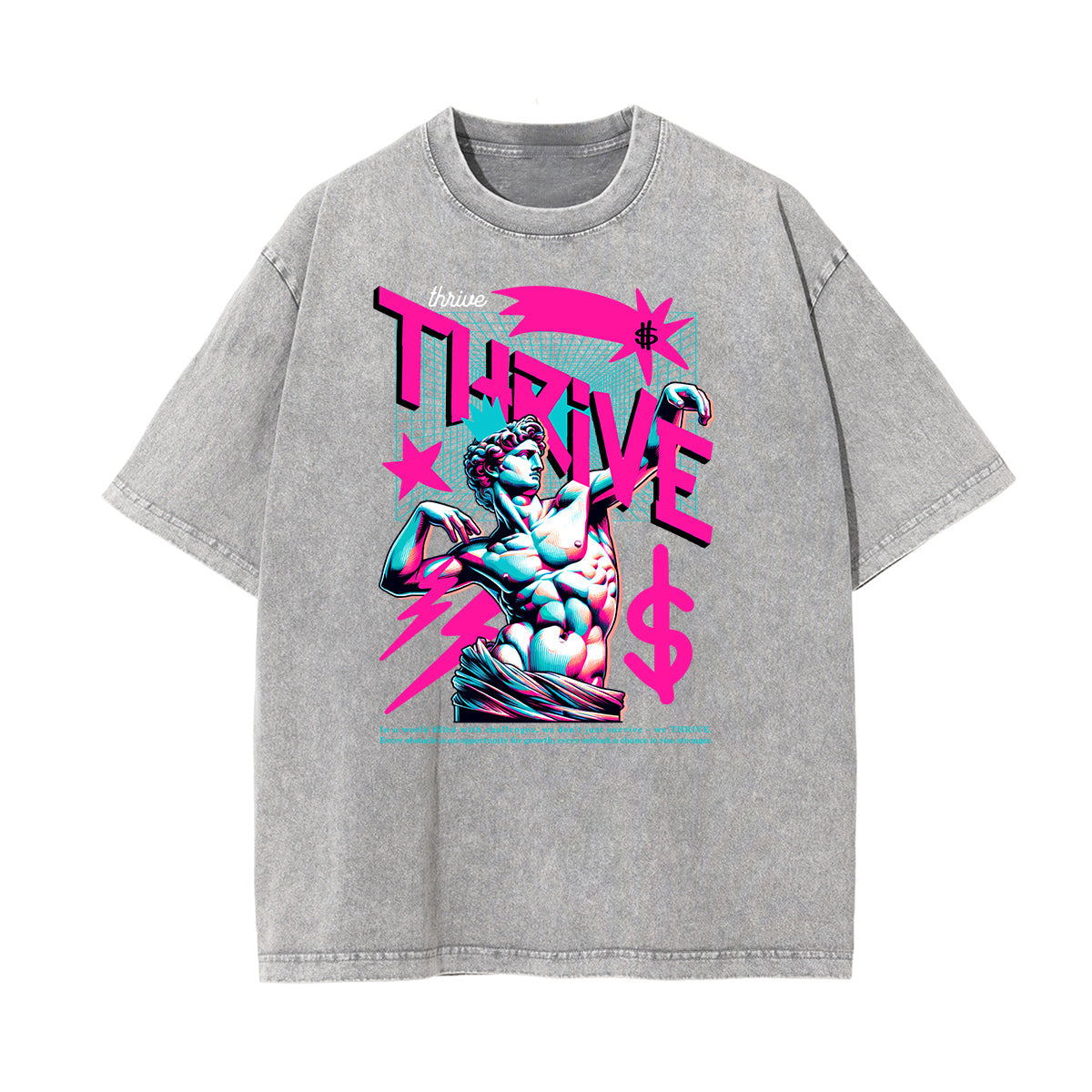 Washed Vanquisher Neon Y2K Pattern Tee
