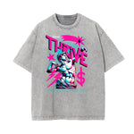 Washed Vanquisher Neon Y2K Pattern Tee