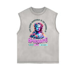 Faded Vanquisher Neon Y2K Graphic Muscle Tank