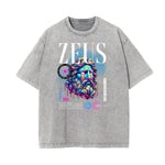 Washed Vanquisher Neon Y2K Pattern Tee