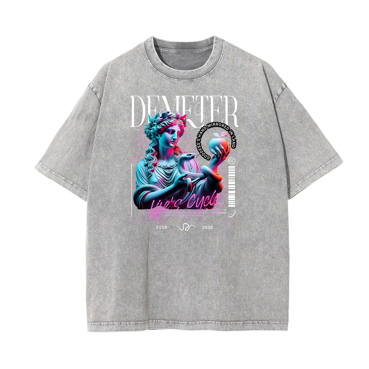 Washed Vanquisher Neon Y2K Pattern Tee