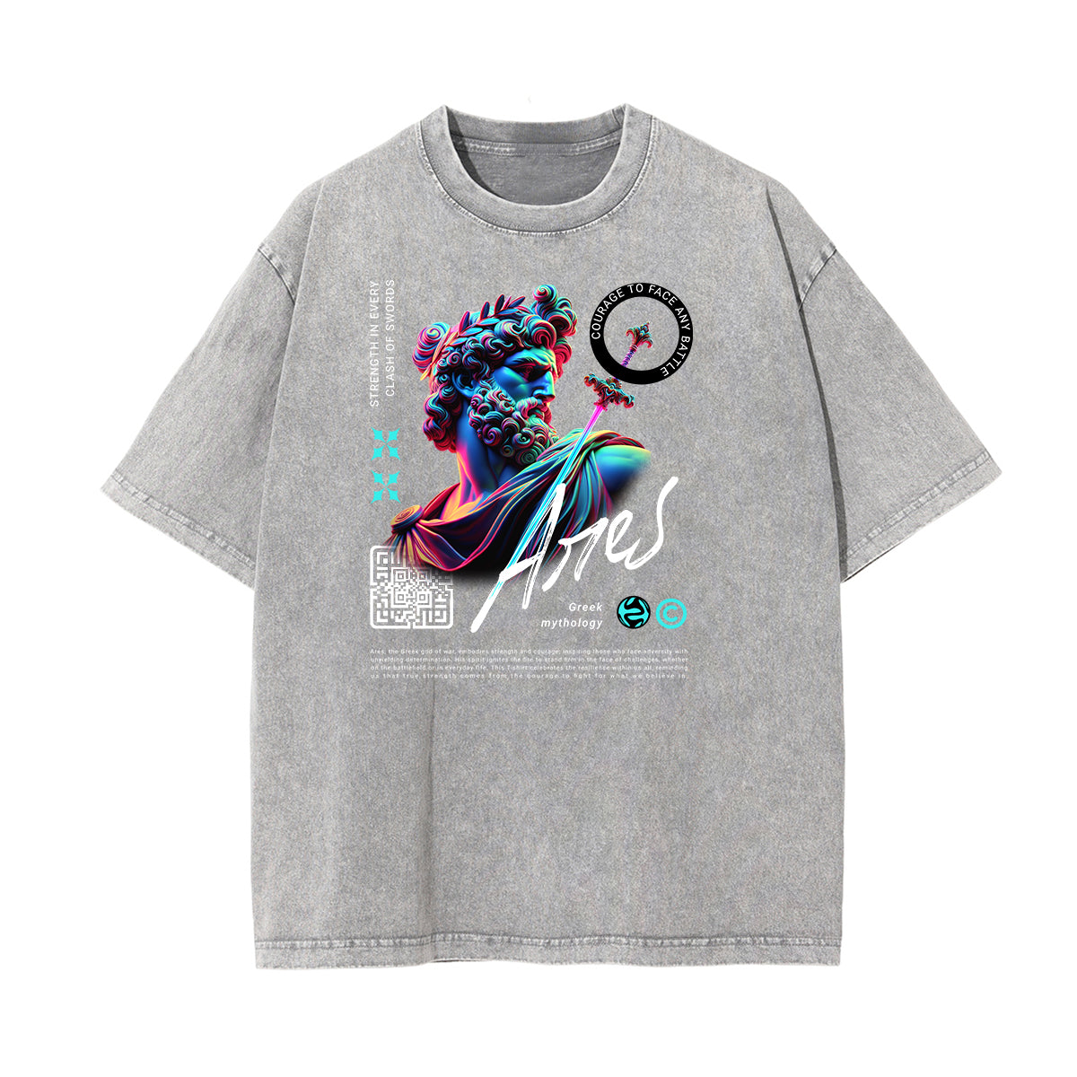 Washed Vanquisher Neon Y2K Pattern Tee
