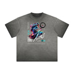 Distressed Vanquisher Neon Y2K Pattern Tee