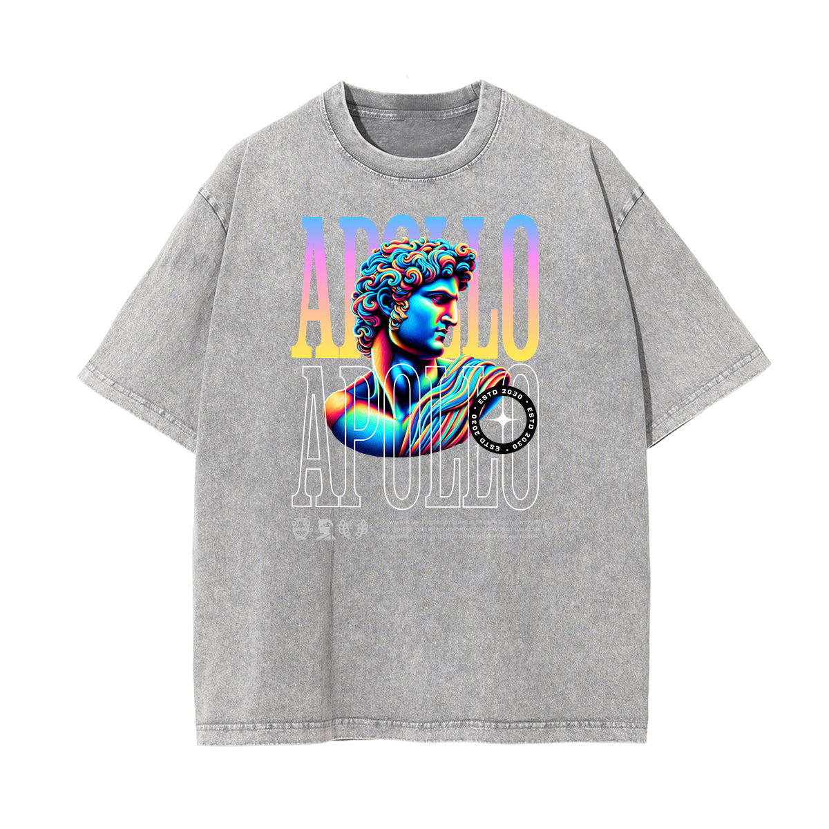Washed Vanquisher Neon Y2K Pattern Tee