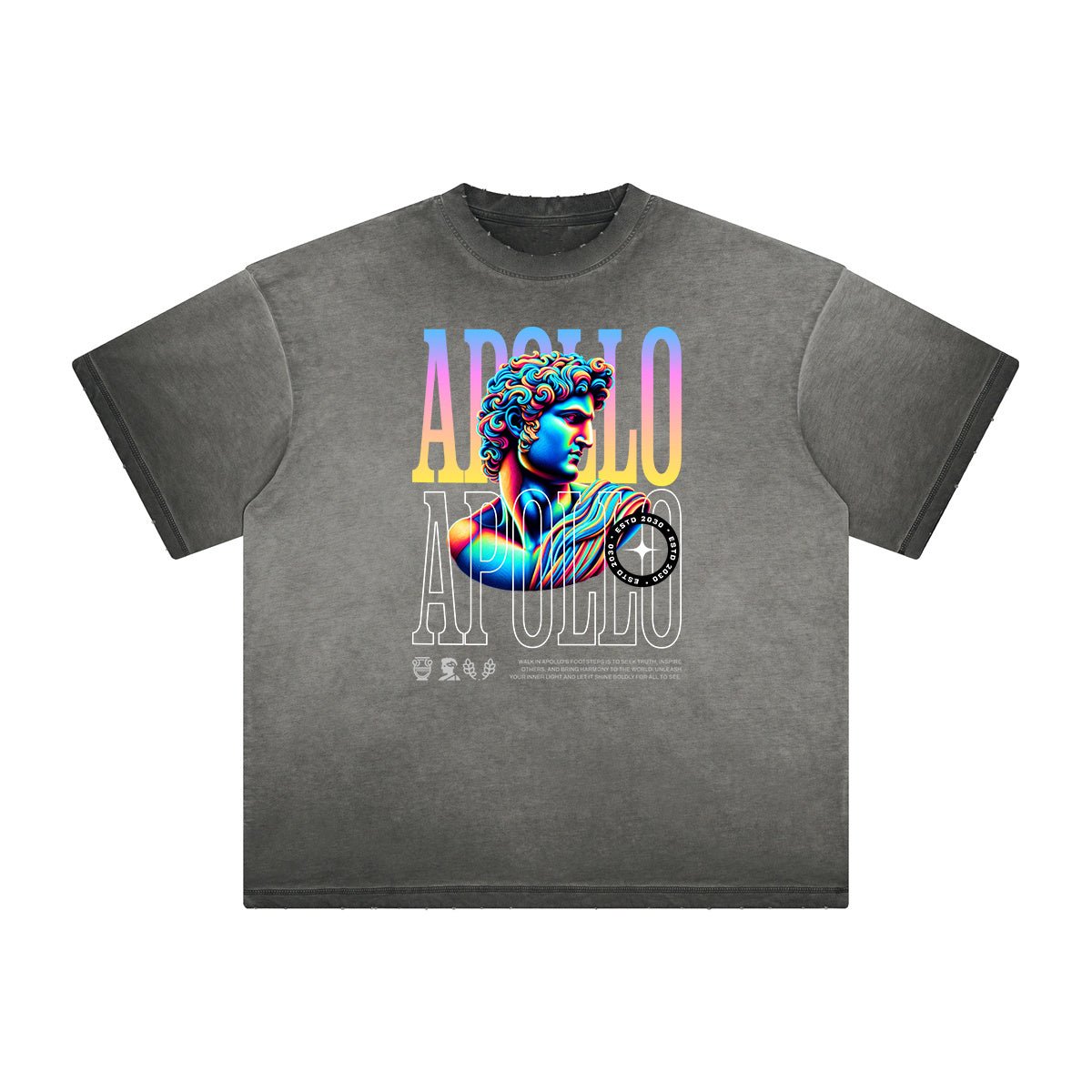 Distressed Vanquisher Neon Y2K Pattern Tee