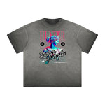 Distressed Vanquisher Neon Y2K Pattern Tee