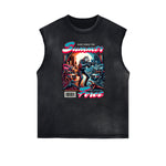 Faded Frayed Illustration Art Graphic Muscle Tank