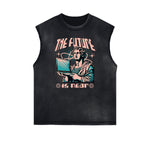 Faded Frayed Illustration Art Graphic Muscle Tank