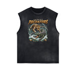 Faded Frayed Illustration Art Graphic Muscle Tank