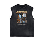 Faded Frayed Illustration Art Graphic Muscle Tank
