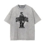 Celestial & Angel Statue Graphic Gray Tee