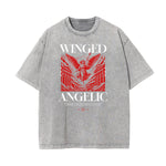 Celestial & Angel Statue Graphic Gray Tee