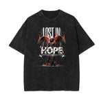 Celestial & Angel Statue Pattern Black Tee