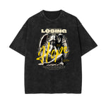 Celestial & Angel Statue Pattern Black Tee