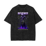 Celestial & Angel Statue Pattern Black Tee