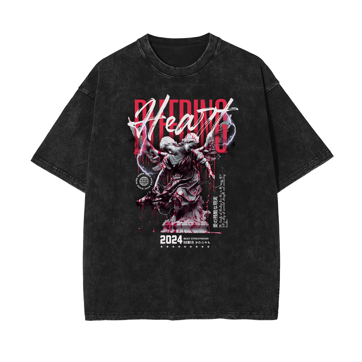 Washed Faded Angel & Celestial Pattern Tee