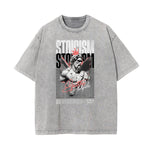 Camiseta con estampado Zeus y lavado vintage