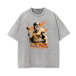 Camiseta con estampado Zeus y lavado vintage