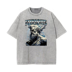 Camiseta con estampado Zeus y lavado vintage