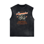 Stone Wash Cupid Angel Graphic Sleeveless Tee