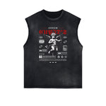 Stone Wash Cupid Angel Graphic Sleeveless Tee