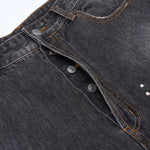 Paint Splatter Vintage Washed Straight Leg Jeans