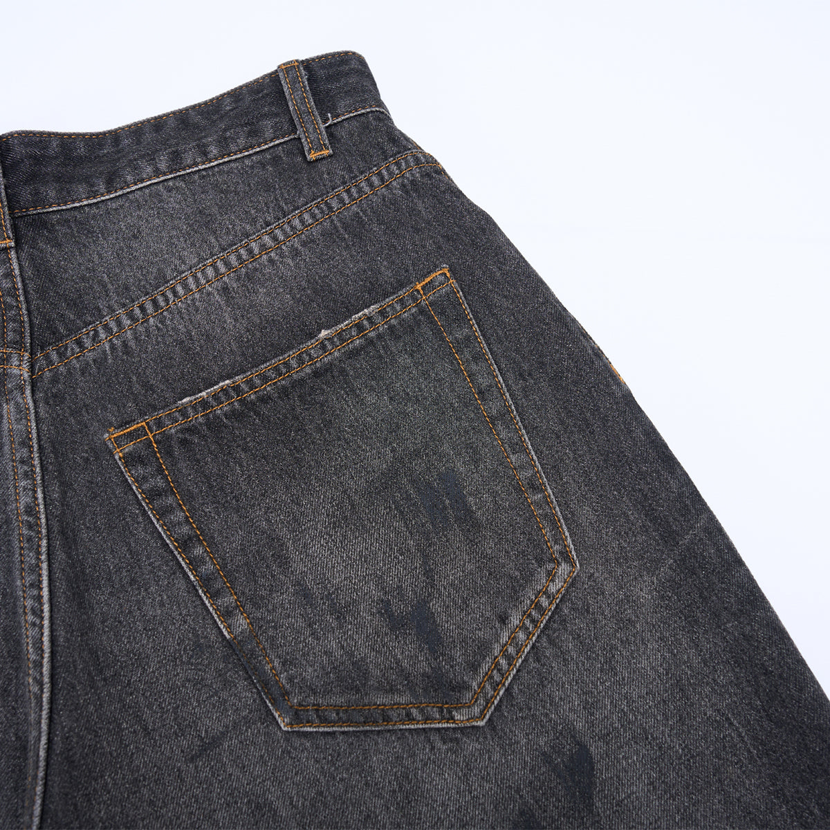 Paint Splatter Vintage Washed Straight Leg Jeans