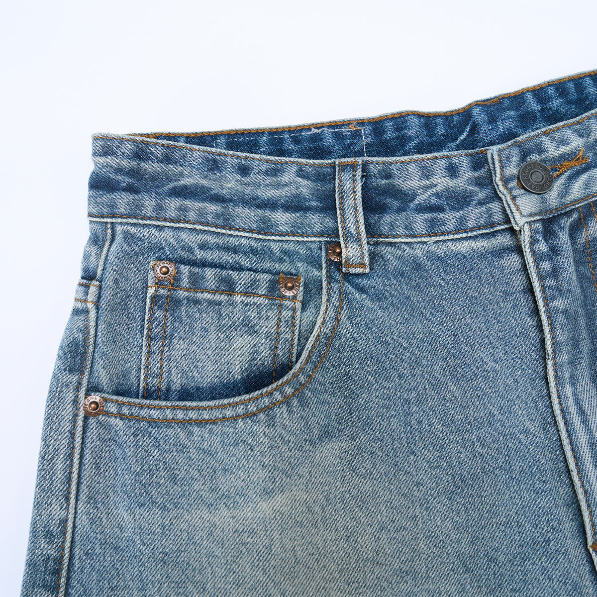 Vintage Washed Wide Leg Relaxed Fit Jeans