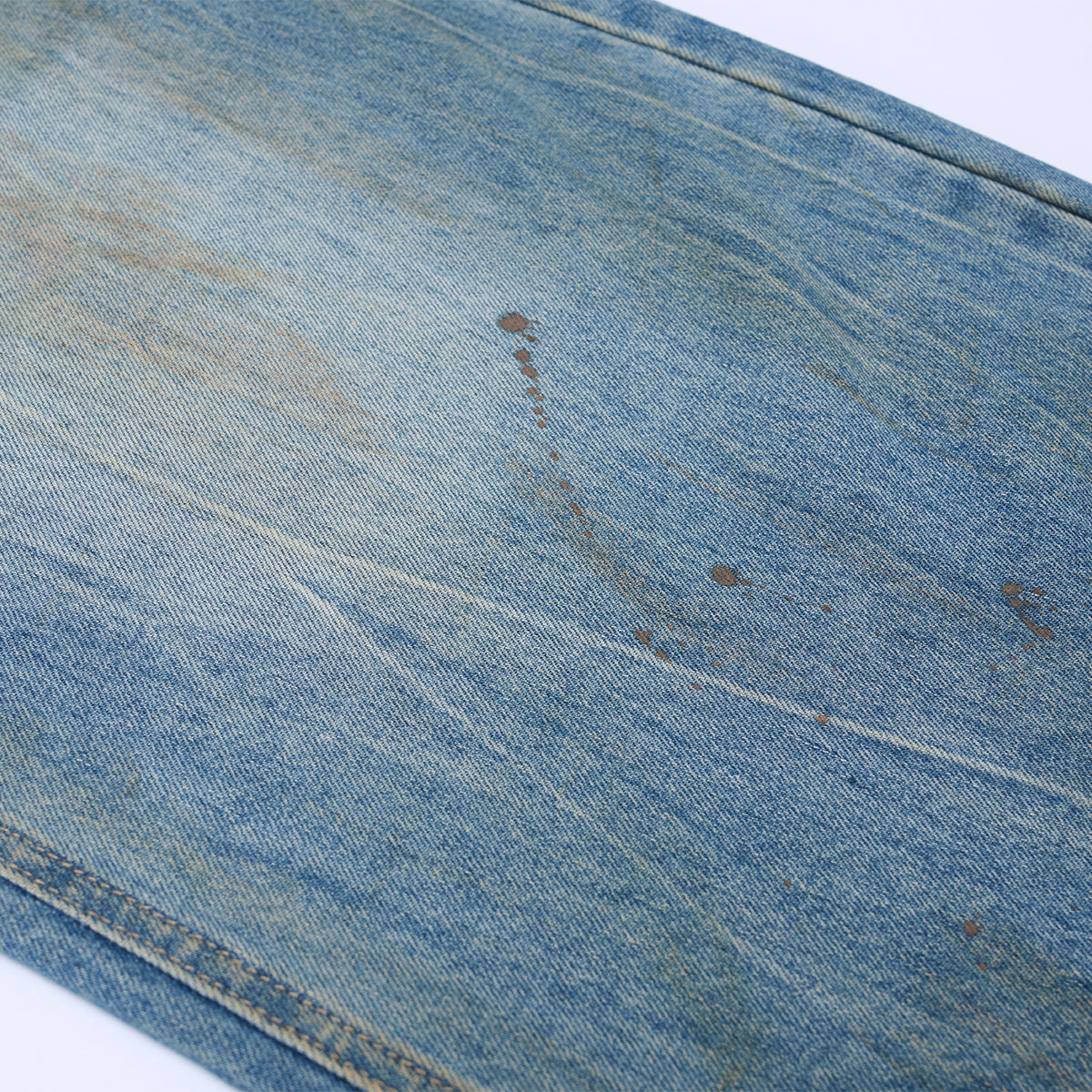Light Blue Distressed Wide Leg Denim Jeans