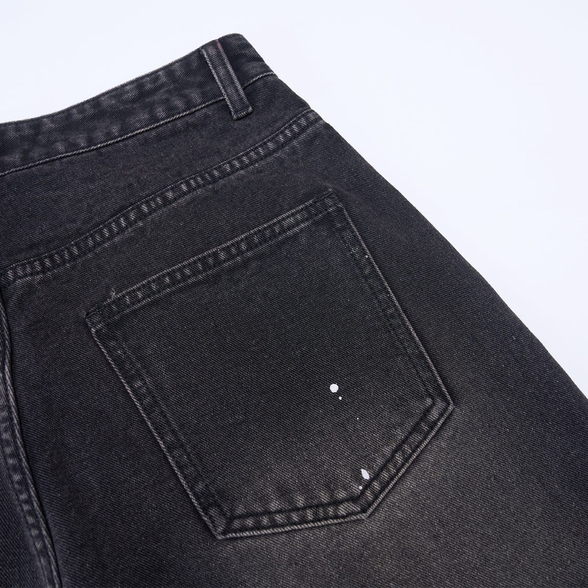 Artistic Paint Splatter Wide Leg Denim Jeans