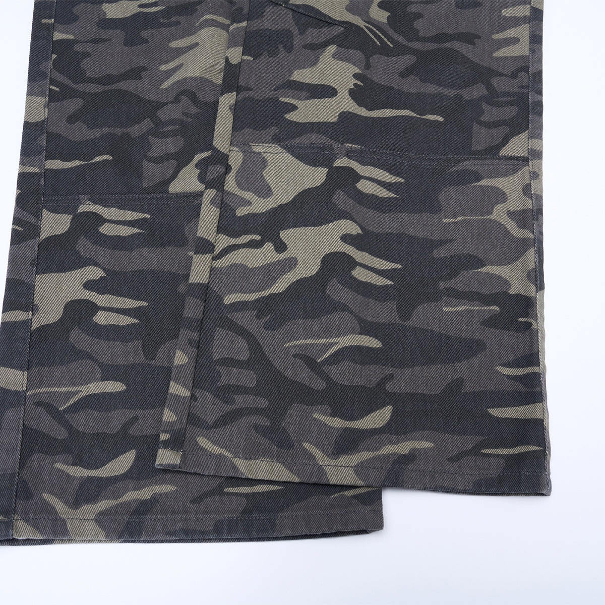 Camo Military Workwear Wide-Leg Cargo Utility Pants