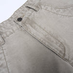 Vintage Washed Workwear Wide-Leg Relaxed Cargo Pants