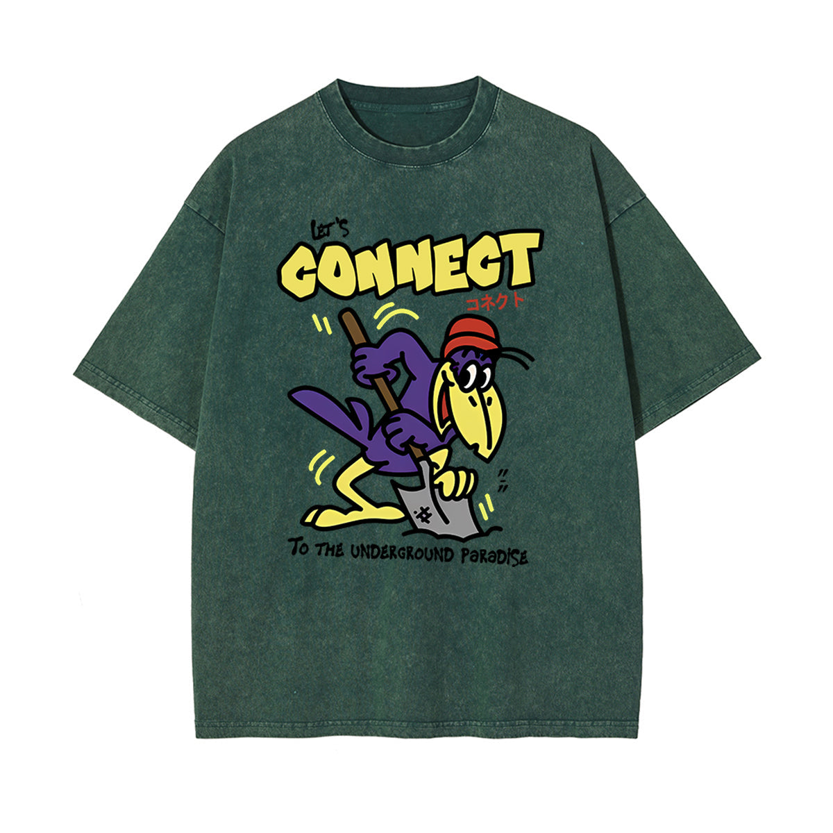 Funny Cartoon Stone Wash Graphic Tee-INNBLAC Fashion Apparel