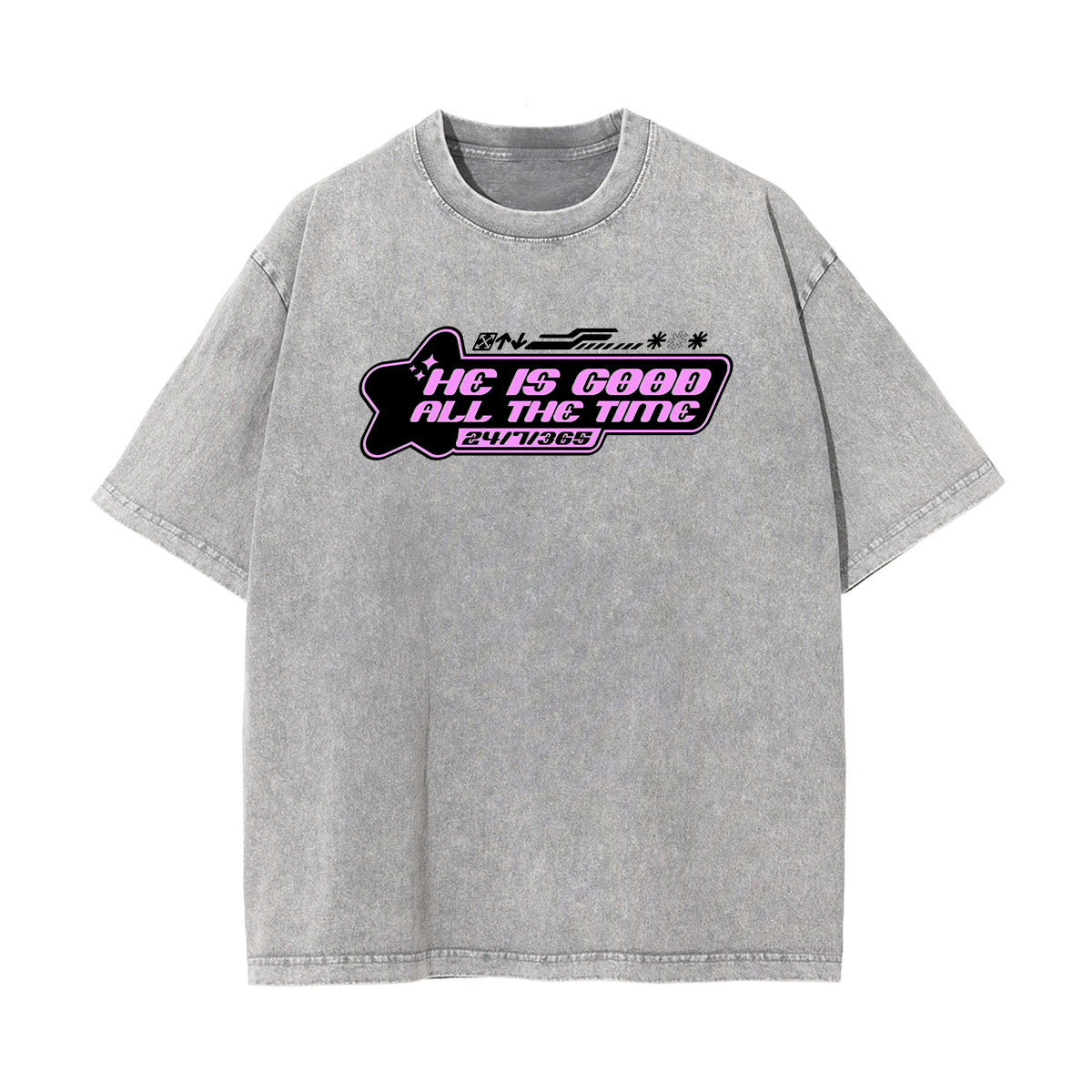 He Is God Christian Y2K Graphic Tee-INNBLAC Fashion Apparel