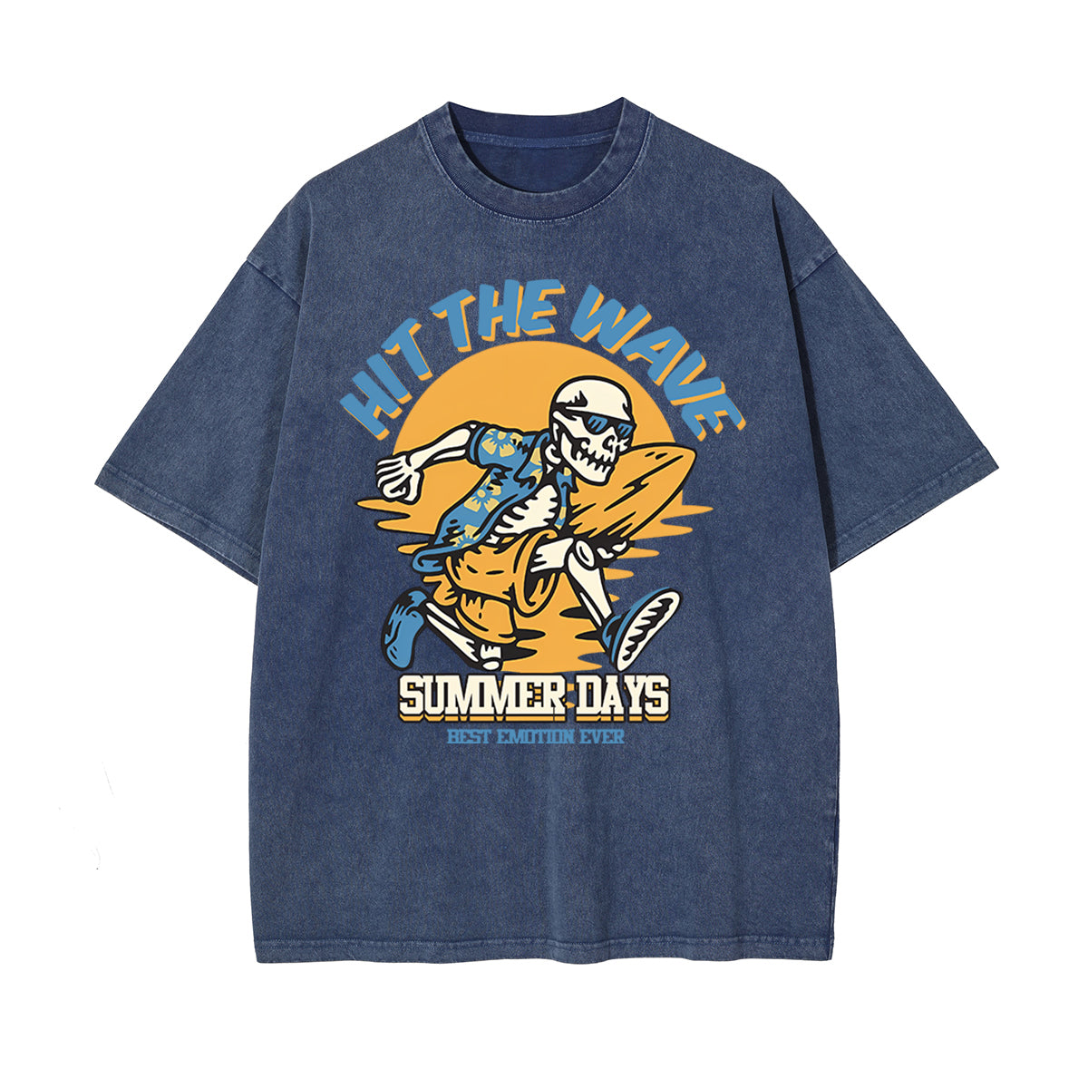 Hit The Wave Skeleton Graphic Tee-INNBLAC Fashion Apparel