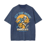 Hit The Wave Skeleton Graphic Tee-INNBLAC Fashion Apparel