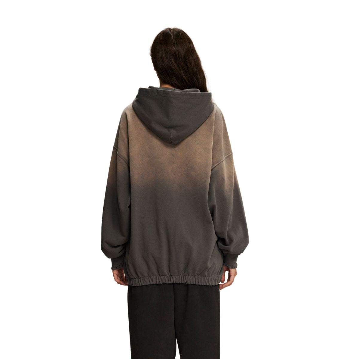 Women's Acid Wash Elastic Hem Hoodie-INNBLAC Fashion Apparel
