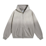Faded Double Slider Zip Hoodie-INNBLAC Fashion Apparel