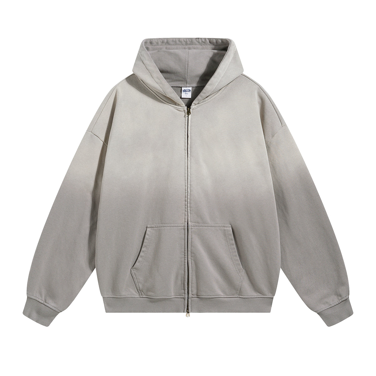 Faded Double Slider Zip Hoodie-INNBLAC Fashion Apparel