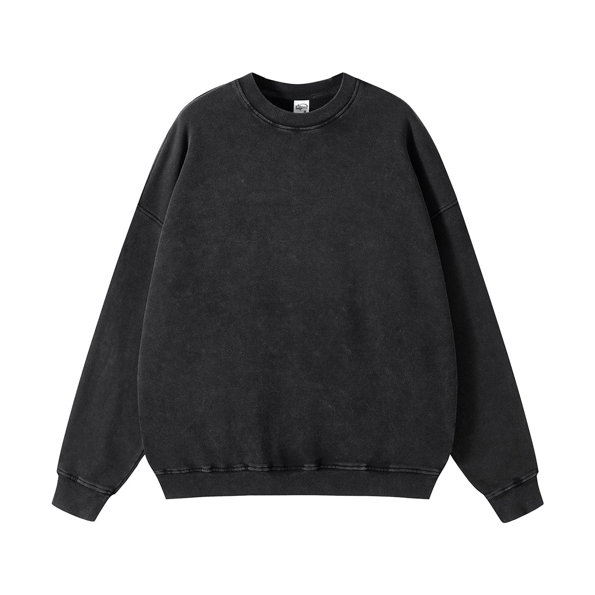 Washed Faded Crew Neck Sweatshirt-INNBLAC Fashion Apparel