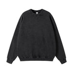 Washed Faded Crew Neck Sweatshirt-INNBLAC Fashion Apparel