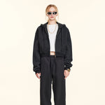 Cropped Zipped Up Hoodie-INNBLAC Fashion Apparel
