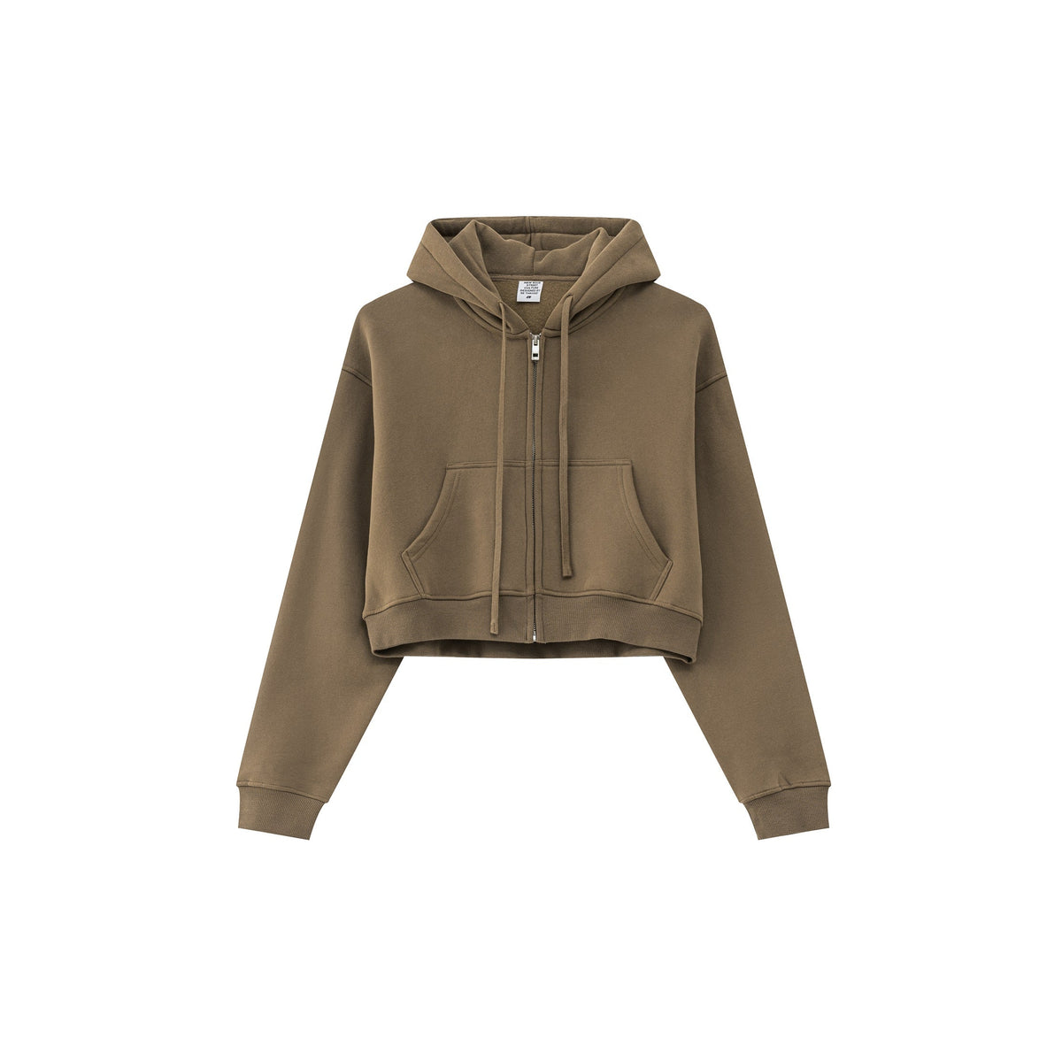 Cropped Zipped Up Hoodie-INNBLAC Fashion Apparel