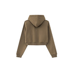 Cropped Zipped Up Hoodie-INNBLAC Fashion Apparel