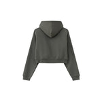 Cropped Zipped Up Hoodie-INNBLAC Fashion Apparel