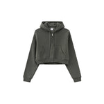 Cropped Zipped Up Hoodie-INNBLAC Fashion Apparel