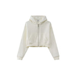 Cropped Zipped Up Hoodie-INNBLAC Fashion Apparel