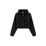 Cropped Zipped Up Hoodie-INNBLAC Fashion Apparel
